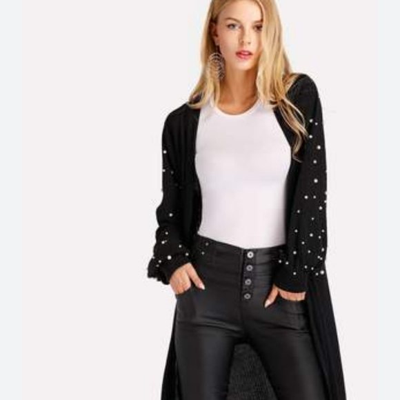 Balloon Sleeve Pearl Cardigan - Picture 3 of 5